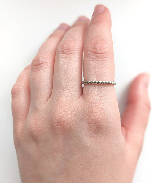 Sterling Silver Dotted Stacking Ring