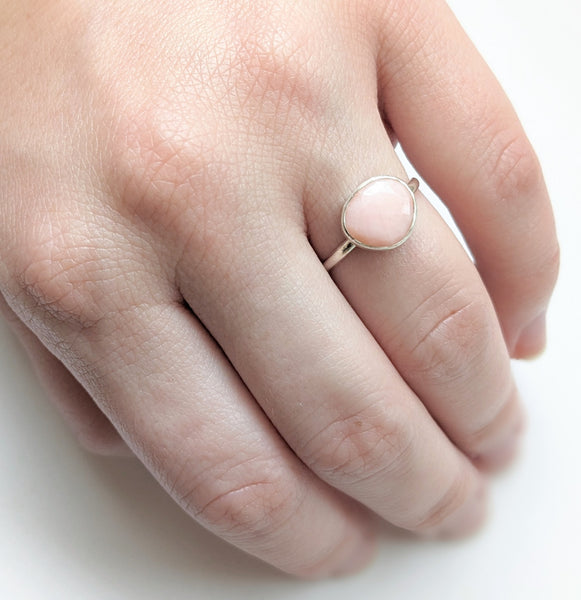 Pink Opal Stacking Ring Size 6