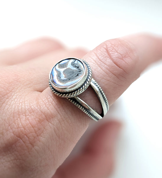 Abalone Shell Ring, Size 9.5