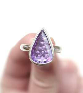 Carved Amethyst Ring, Size 8