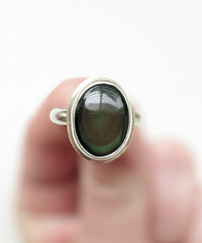 Rainbow Obsidian Ring, Size 8.5