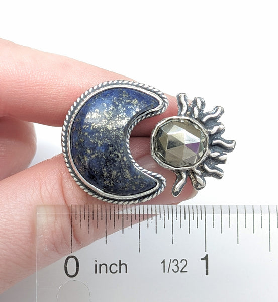 Lapis Lazuli and Pyrite, Adjustable size 8.5-9