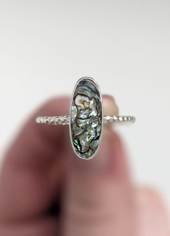 Abalone shell Stacking Ring Size 10.5