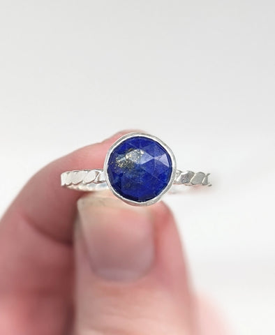 Lapis Lazuli Stacking Ring Size 9.5