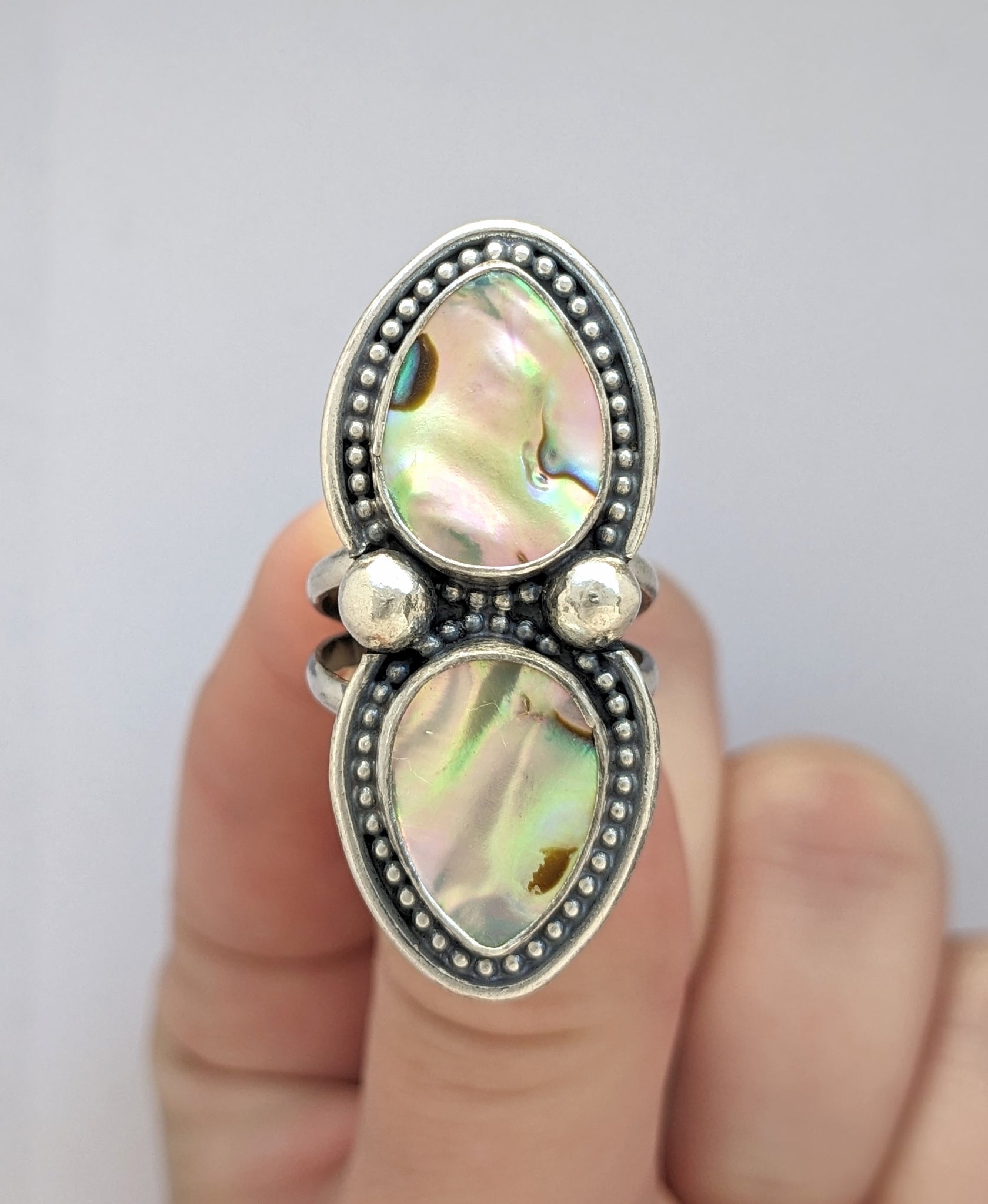 Abalone Shell Ring, Size 6.5