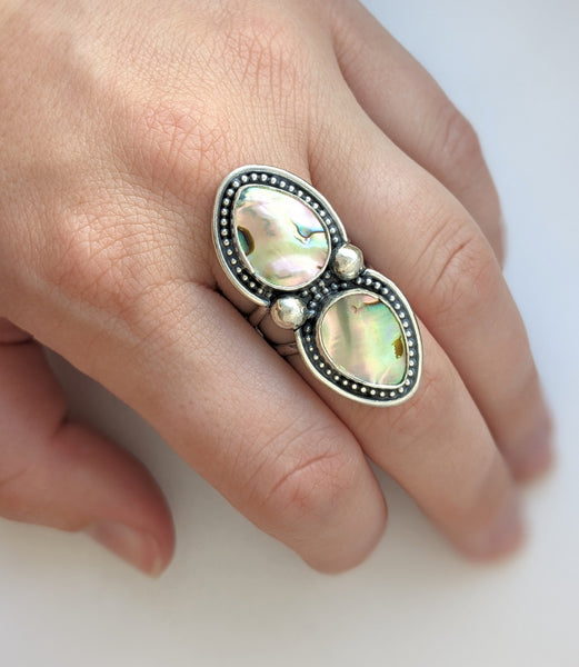 Abalone Shell Ring, Size 6.5