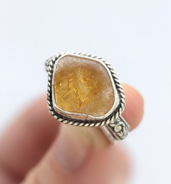 Citrine Slice Ring, Size 10.5