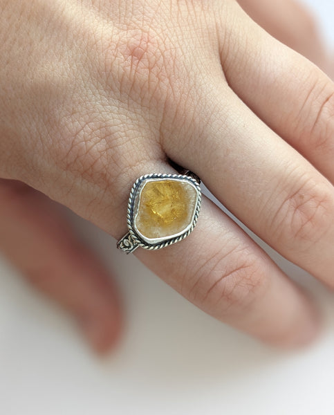 Citrine Slice Ring, Size 10.5