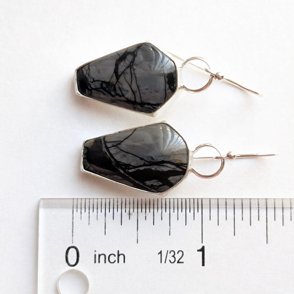 Picasso Jasper Coffin Dangle Earrings