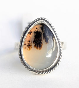 Dendritic Agate Ring, Size 7.25