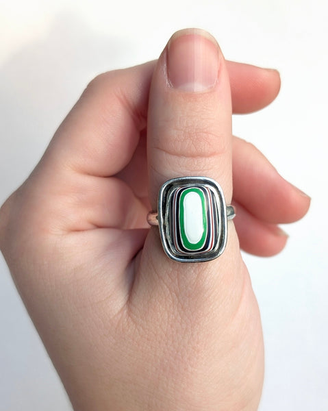 Fordite Ring, Size 8