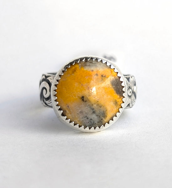 Bumblebee Jasper Ring, Size 5.5