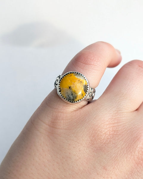 Bumblebee Jasper Ring, Size 5.5