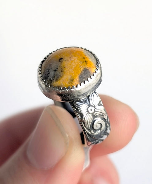 Bumblebee Jasper Ring, Size 5.5