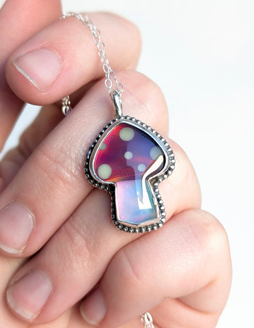 Aura Opal Mushroom Necklace