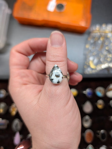 White Buffalo Turquoise Ring