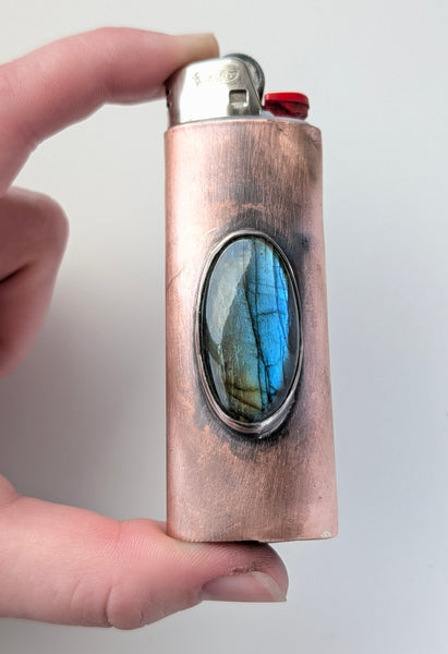 Labradorite Copper and Silver Lighter Cover
