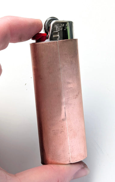 Fordite Copper and Silver Lighter Cover