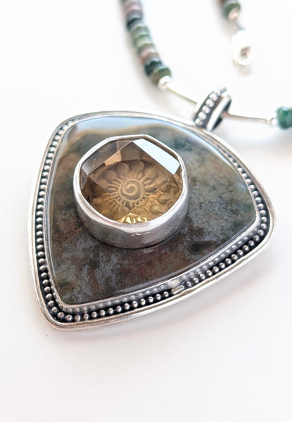 Ocean Jasper and Citrine Gemstone Necklace