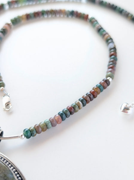 Ocean Jasper and Citrine Gemstone Necklace