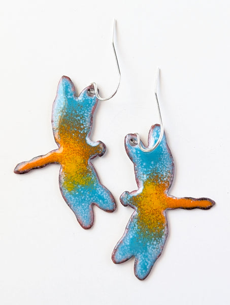 Enameled Dragonfly Earrings