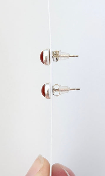 Carnelian 6mm Stud Earrings