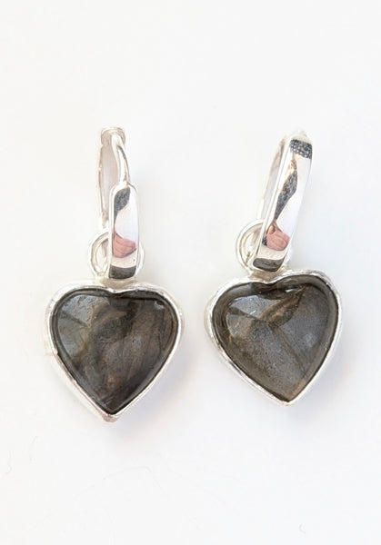 Labradorite Huggie Earrings