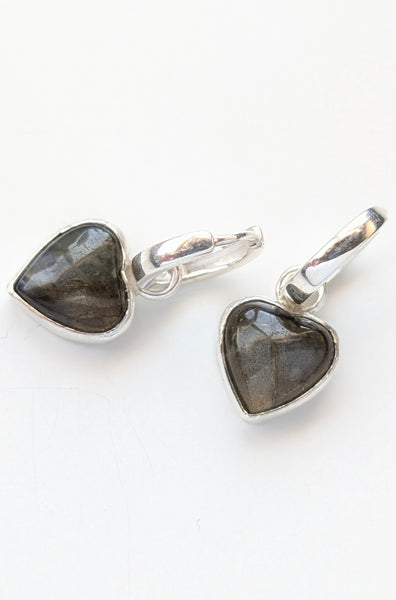 Labradorite Huggie Earrings