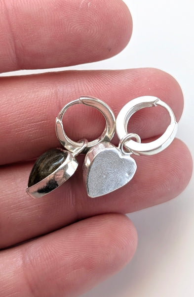 Labradorite Huggie Earrings