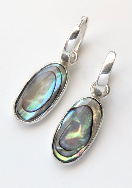 Abalone Shell Huggie Earrings