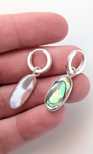 Abalone Shell Huggie Earrings