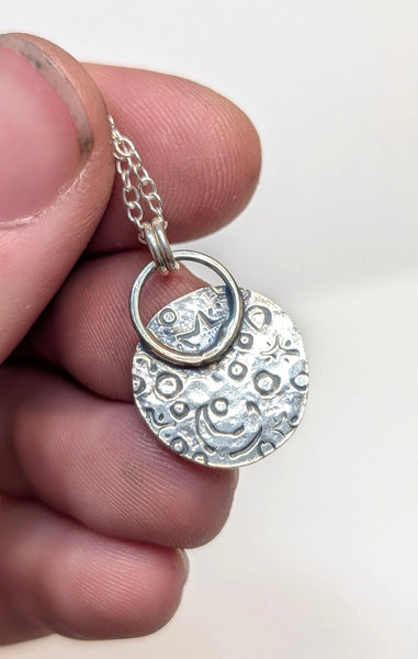 Ethiopian Opal Sun and Moon Necklace
