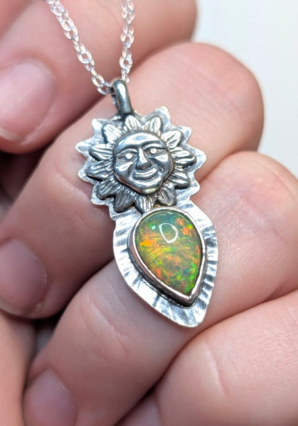 Ethiopian Opal Sun Necklace