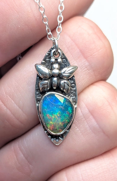 Ethiopian Opal Butterfly Necklace