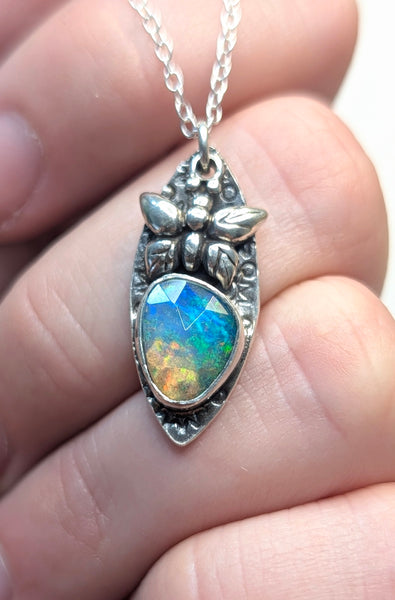 Ethiopian Opal Butterfly Necklace
