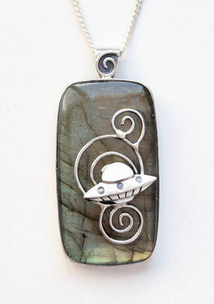 Labradorite UFO Necklace