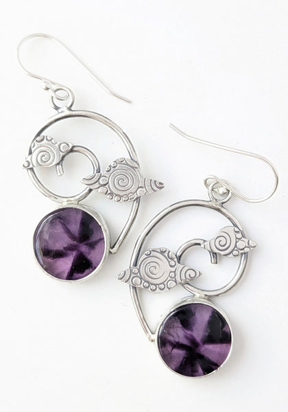 Atomic Amethyst UFO Earrings