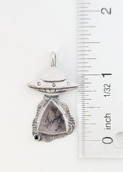 Dendritic Agate UFO Necklace