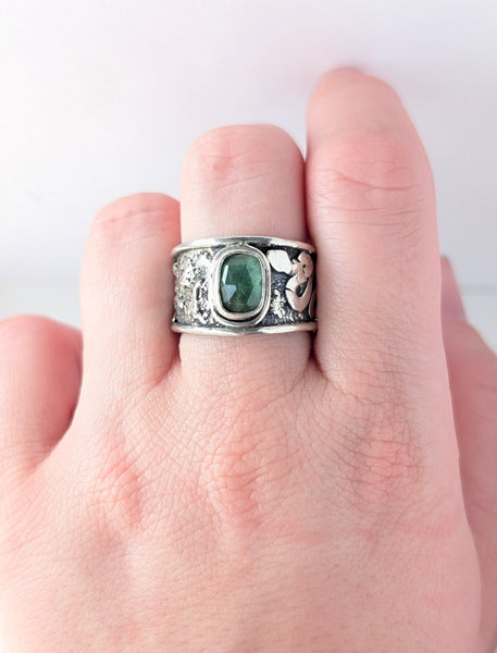 Green Tourmaline Ring, Size 8