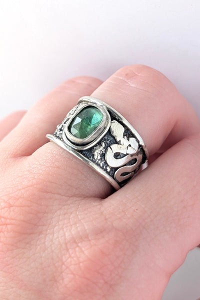 Green Tourmaline Ring, Size 8