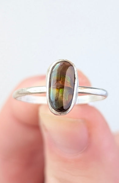 Fire Agate Stacking Ring, Size 9.5