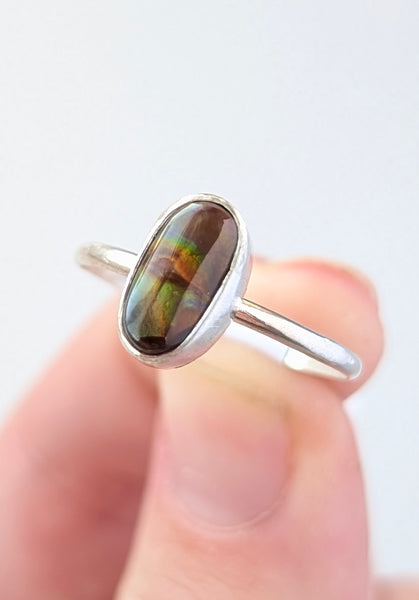 Fire Agate Stacking Ring, Size 9.5
