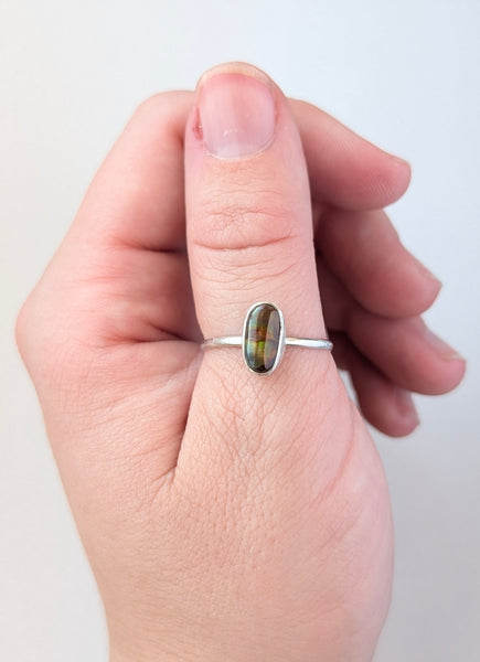 Fire Agate Stacking Ring, Size 9.5