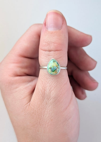 Sterling Opal Stacking Ring, Size 7.5
