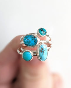 Turquoise Stacking Ring Set size 8