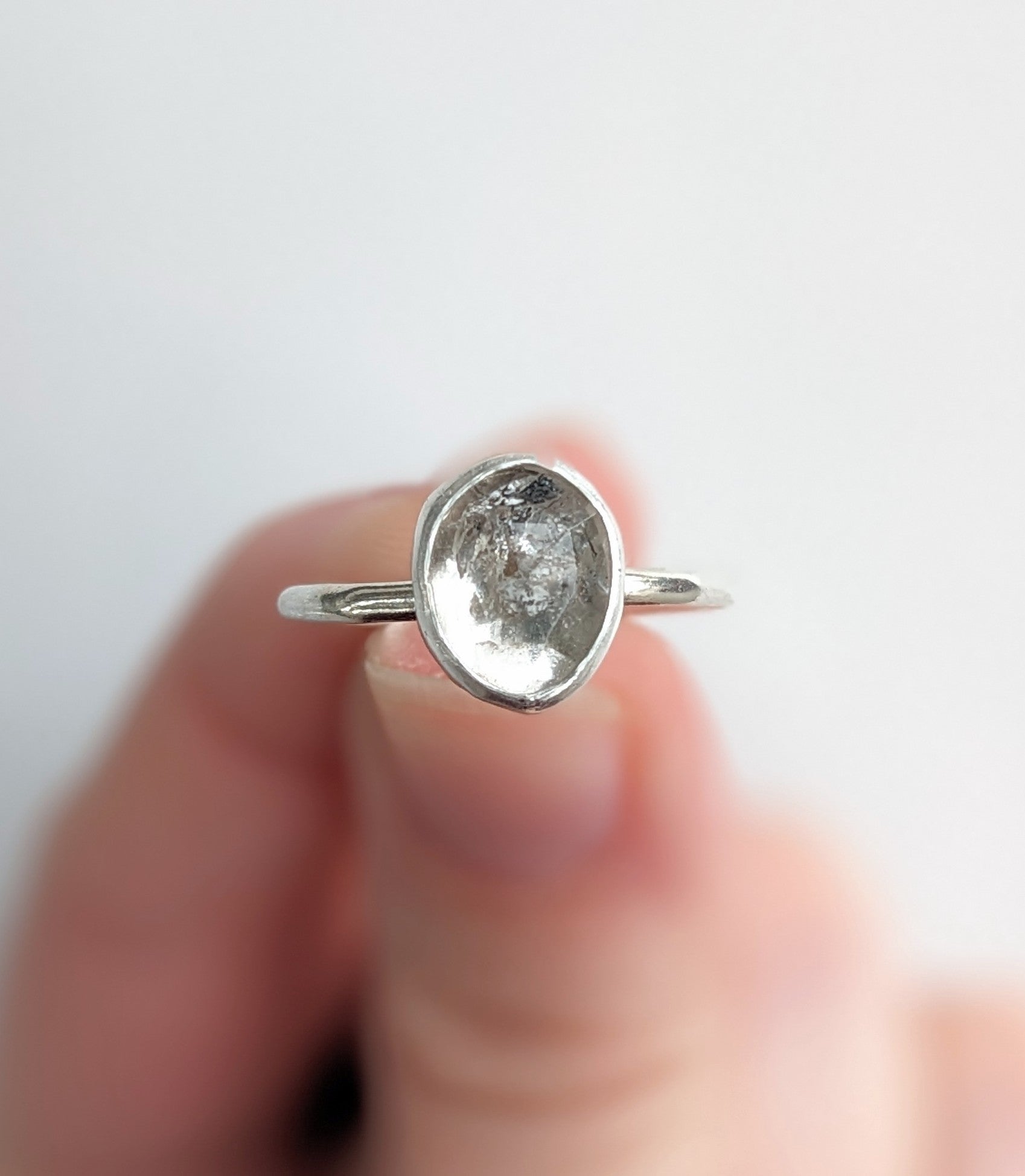 Herkimer Diamond Stacking Ring Size 8