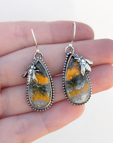 Eclipse Jasper Bee Earrings