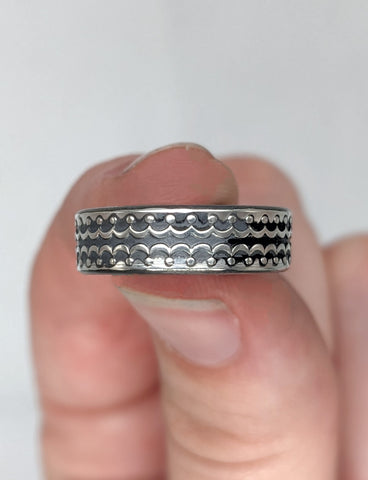 Sterling Silver Wiggle Pattern Ring