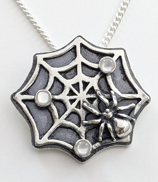 Captured- Spider with Orbs Necklace