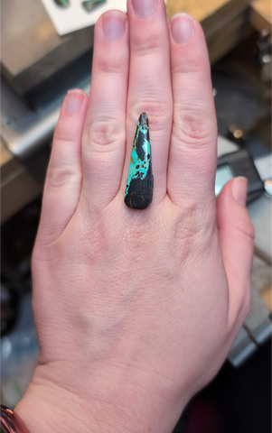Custom Blackjack Turquoise Ring, size 9